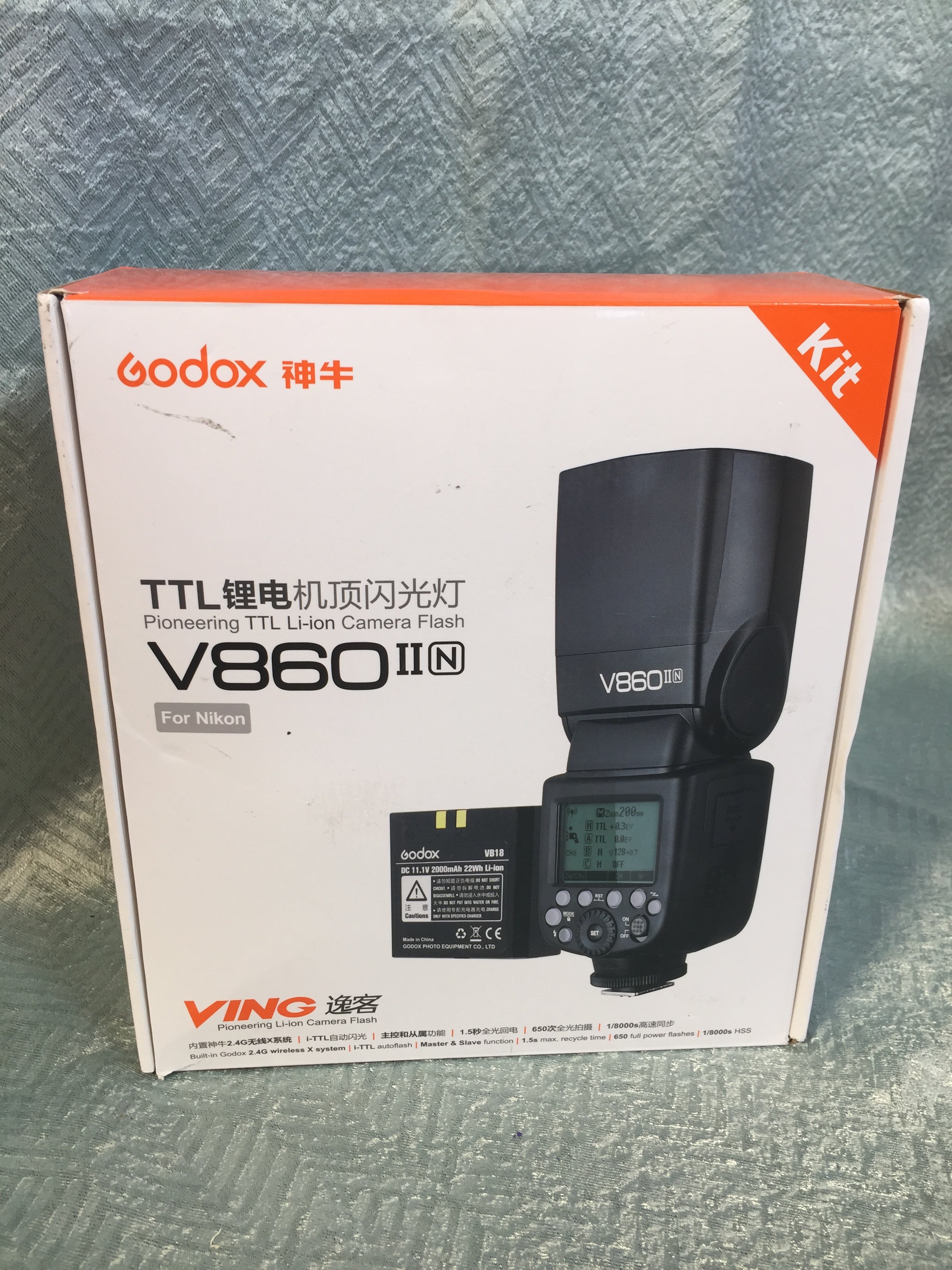 Godox V860II-N i-TTL for Nikon D800 D700 D7100 D7000 D5200 D5100 DSLR Camera (7496070922478)